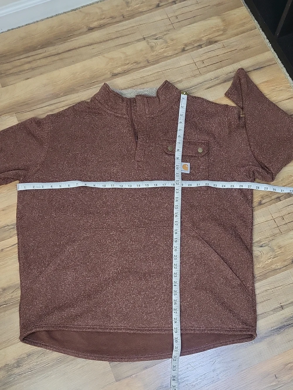 CARHARRT 6378 Wayland Mocha Brown Relaxed Fit Fleece 1/4 Zip Sweater